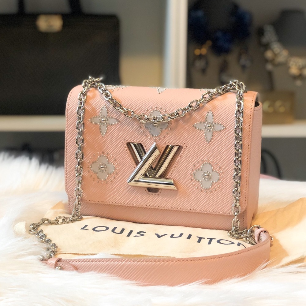 Louis Vuitton Pink Epi Flower Twist MM Chain Bag